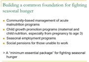 Building a common foundation for fighting seasonal hunger